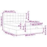 vidaXL Cadre de lit ottoman avec matelas gris foncé 200x200 cm velours