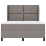 vidaXL Lit à ressorts avec matelas Taupe 140 x 190 cm tissu