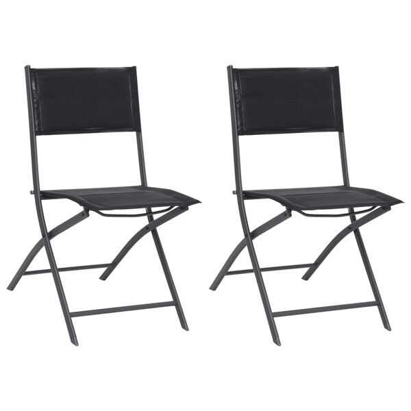 vidaXL Chaises de jardin pliables lot de 2 Acier et textilène