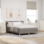 vidaXL Lit à ressorts avec matelas Taupe 200 x 140 cm tissu
