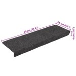 vidaXL Tapis d'escalier 15 Pièces tissu aiguilleté 65x21x4 cm anthracite