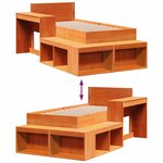 vidaXL Cadre de lit sans matelas cire marron 75x190 cm bois pin massif