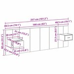 vidaXL Tête de lit avec armoire 3 Pièces Bois Ancien Bois d'ingénierie