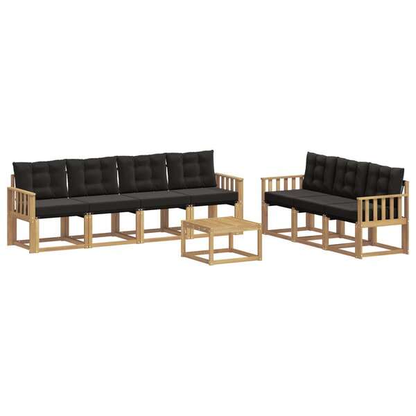 vidaXL Ensemble de canapés d'extérieur 8 pc Blanc et noir