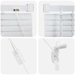vidaXL Store de Fenêtre avec des rideaux Autre Blanc 80 x 130 cm Aluminium