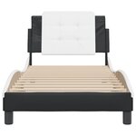 vidaXL Cadre de lit sans matelas Zadar noir et blanc 90x200 cm similicuir