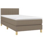 vidaXL Sommier à lattes de lit avec matelas LED Taupe 80x200 cm Tissu