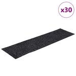 vidaXL Tapis d'escalier autocollants 30 pièces 76 x 20 cm Gris Rectangulaire