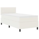 vidaXL Lit à ressorts Manuel Crème et Blanc 203 x 80 x 88 cm