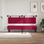 vidaXL Tête de lit suspendue Avec lumière LED Bordeaux Velours