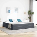 vidaXL Lit avec rangement et matelas Gris foncé 200 x 200 cm Velours