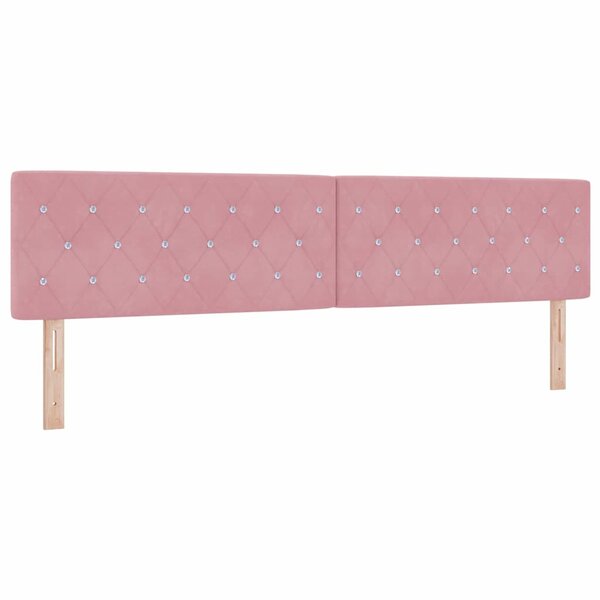 vidaXL Tête de lit LED avec bandes LED Rose 200 cm Velours