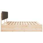 vidaXL Cadre de lit avec tête de lit rembourrée Taupe 200 x 200 cm