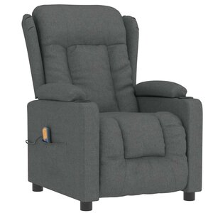 vidaXL Fauteuil de massage Gris foncé Tissu