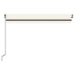 vidaXL Auvent manuel rétractable avec LED 450x350 cm Crème