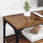 vidaXL Meuble TV Bois Ancien 200 x 30 x 50 cm Bois d'ingénierie et fer