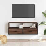 vidaXL Meuble TV chêne marron 100x31x39 5cm bois d'ingénierie et métal