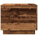 vidaXL Table basse avec lumières LED vieux bois 50x50x40 cm