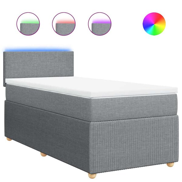 vidaXL Sommier à lattes de lit avec matelas Gris clair 100x200cm Tissu