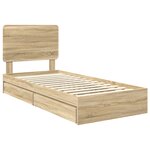 vidaXL Lit de Rangement Chêne Sonoma 75 x 190 cm Bois d'ingénierie