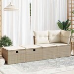 vidaXL Salon de jardin avec coussins 2 Pièces beige résine tressée acacia