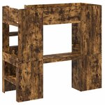 vidaXL Cadre de lit superposé avec bureau Chêne fumé 75 x 190 cm