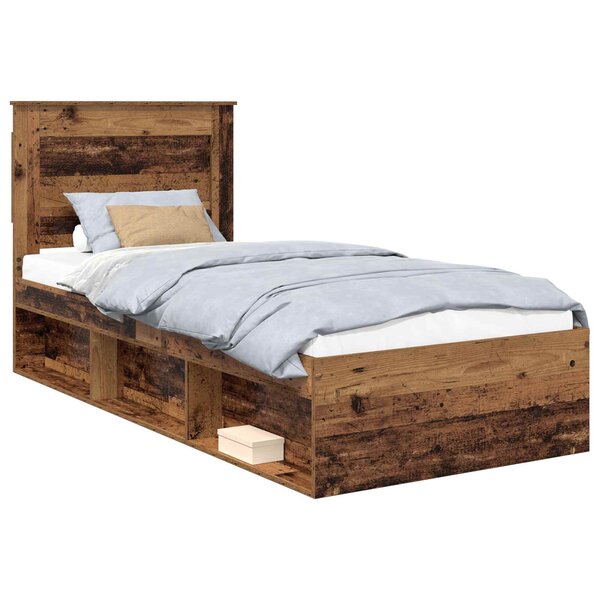 vidaXL Cadre de lit Bois ancien 90 x 200 cm Pin massif