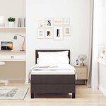 vidaXL Lit à sommier avec matelas marron foncé 80x200 cm tissu