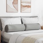 vidaXL Coussins d'accent 2 Pièces Gris nuage Ø 25 x 70 cm tissu