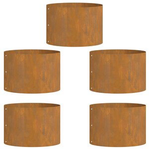 vidaXL Anneau de jardinière 5 Pièces Marron 30 x 30 x 20 cm Acier Corten