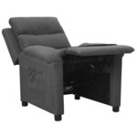 vidaXL Fauteuil inclinable Gris foncé Tissu