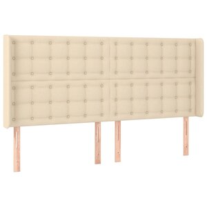 vidaXL Tête de lit avec oreilles Crème 183x16x118/128 cm Tissu