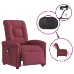 vidaXL Fauteuil de massage inclinable électrique Rouge bordeaux Tissu