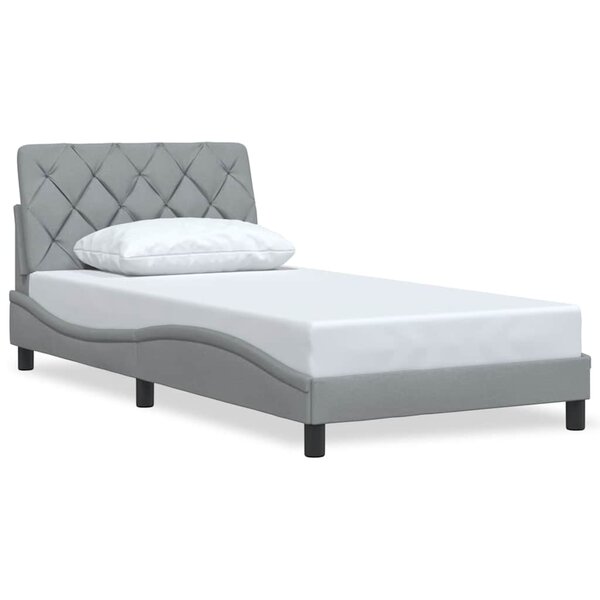 vidaXL Cadre de lit sans matelas gris clair 100x200 cm tissu