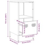 vidaXL Buffet anthracite 35x39x73 5 cm acier laminé à froid