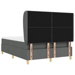 vidaXL Lit à ressorts avec matelas gris foncé 90x190 cm Gris foncé