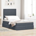 vidaXL Lit avec rangement et matelas Gris foncé 120 x 190 cm Velours