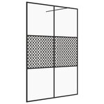 vidaXL Paroi de douche avec verre ESG transparent 140x195 cm Noir