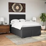 vidaXL Sommier à lattes de lit avec matelas Noir 160x200 cm