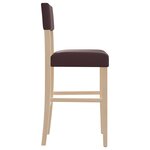 vidaXL Chaises de bar lot de 2 bois massif d'hévéa et similicuir