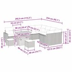 vidaXL Ensemble de canapé de jardin 12 Pièces Gris polyrotin