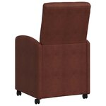 vidaXL Chaises de Salle à Manger avec Roues 2 Pièces Marron brillant