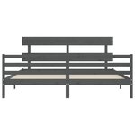 vidaXL Cadre de lit sans matelas gris 200x200 cm bois massif