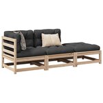 vidaXL Salon de jardin 3 Pièces avec coussins bois de pin massif
