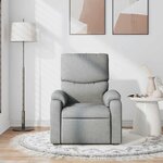 vidaXL Fauteuil de massage inclinable Gris clair Tissu