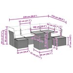 vidaXL Ensemble de canapé de jardin 10 Pièces Gris Poly rotin