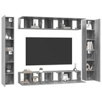vidaXL Ensemble de meubles TV 10 Pièces Sonoma gris Bois d'ingénierie