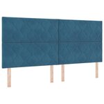 vidaXL Tête de lit Bleu foncé 200 cm Velours
