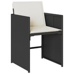 vidaXL Ensemble de salle à manger de jardin 9 pièces avec coussins en poly rattan noir