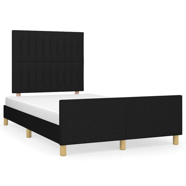 vidaXL Cadre de lit sans matelas noir 120x190 cm tissu